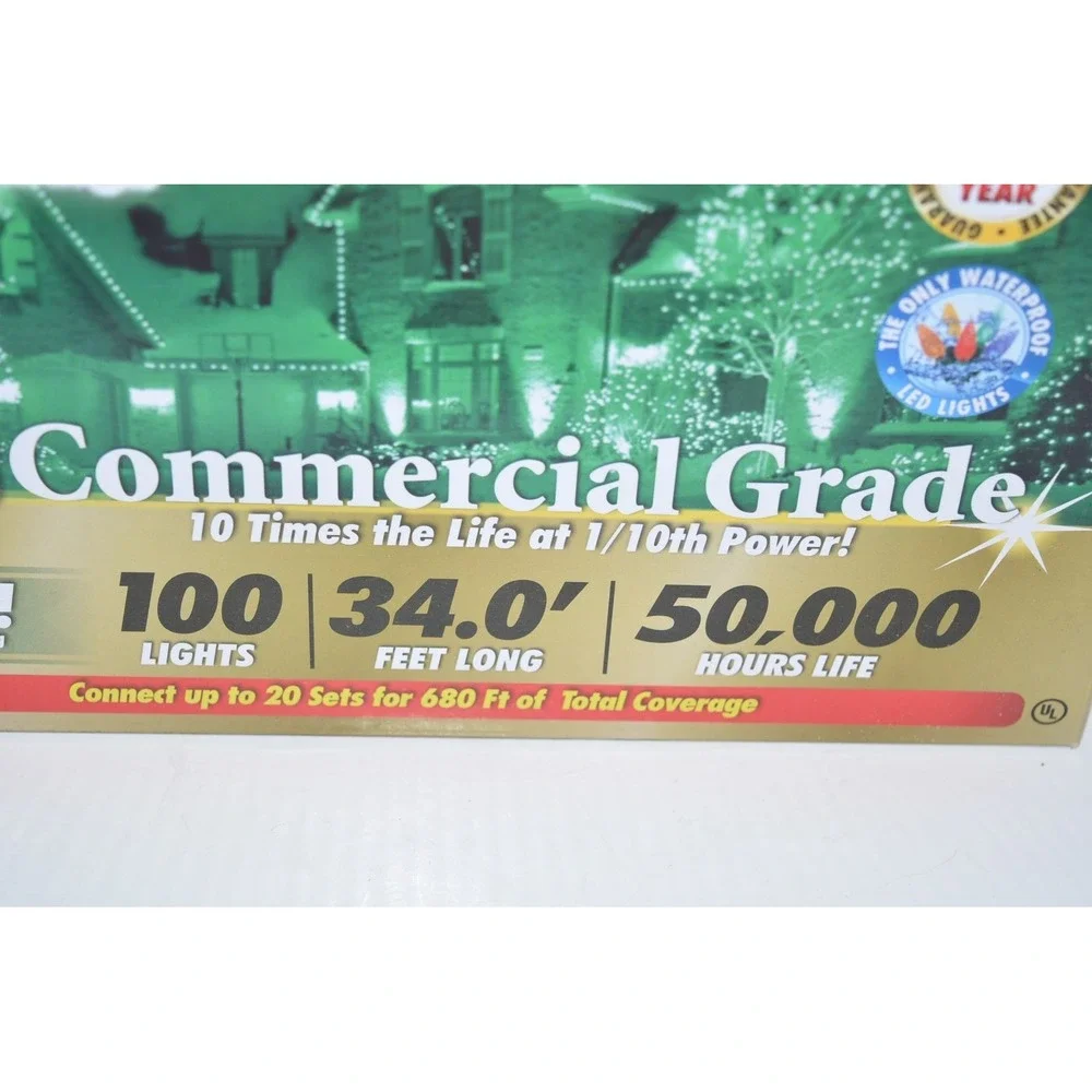 Holiday Bright Lights LED Commercial Grade C6 Style Christmas 100 Warm White New